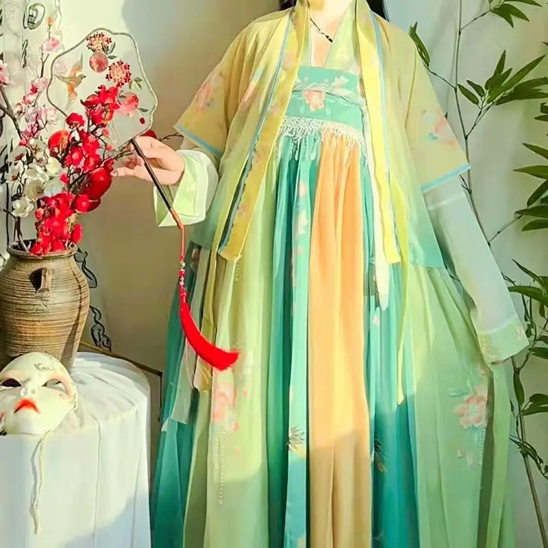 Китайское платье Hanfu Yongyexinghe LingMiaoMiao yushuxin Женский костюм с вышивкой и принтом Ru