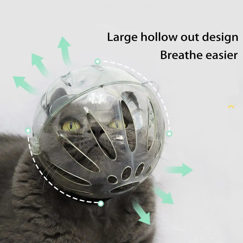 

Cat Hood Adjustable Pet Grooming Muzzle Pet Transparent Hood Cat Muzzle