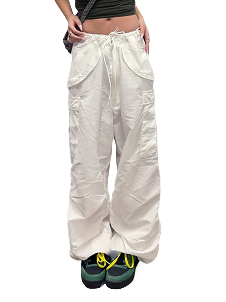 

Women s Baggy Cargo Trousers Y2K Casual Loose Elastic Waist Trousers with Pockets