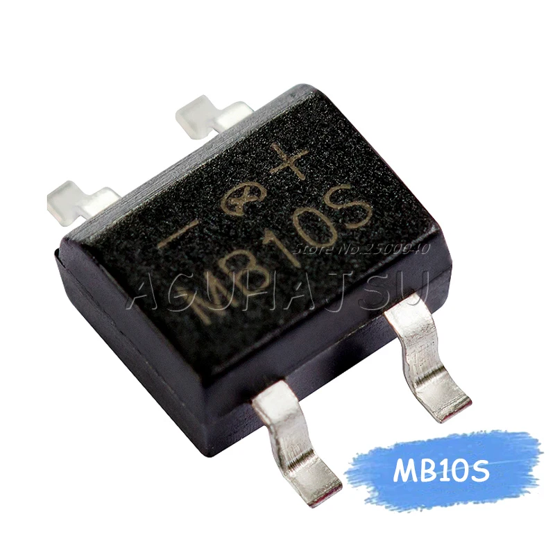 

50 шт., диодный мост MB10S 0.5A 1000 В SOP-4, выпрямитель SMD