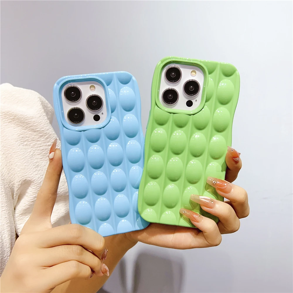 

Macaron Candy bubbles Silicone Soft Case For iPhone 14 Pro Max 13 12 11 Pro Max 13 Pro 14 Pro Shockproof Cases Cover
