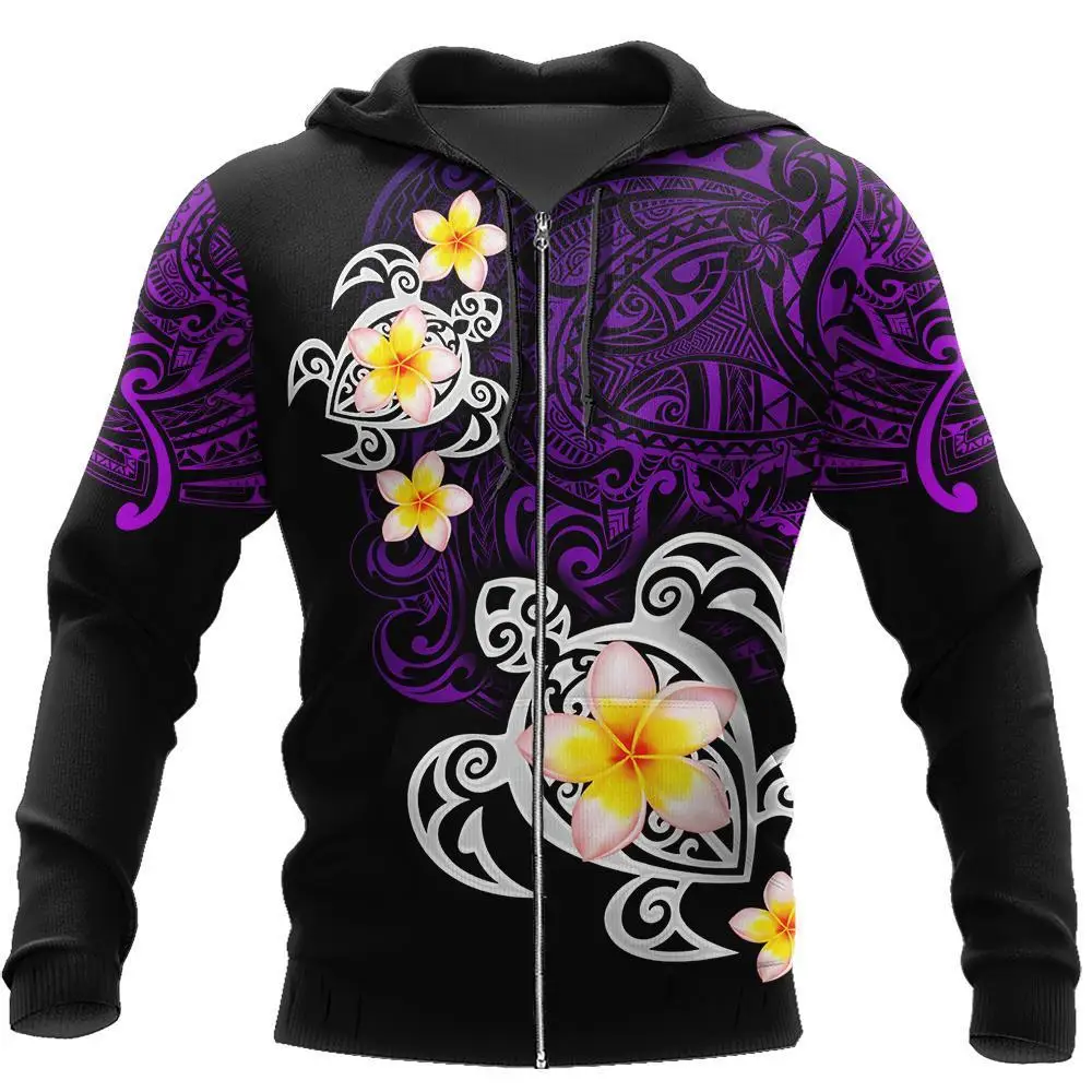 

PLstar Cosmos Amazing Polynesian Tattoo Purple Turtle 3D All Over Printed Shirts Casual Unisex Sweatshirt/Zipper Hoodies