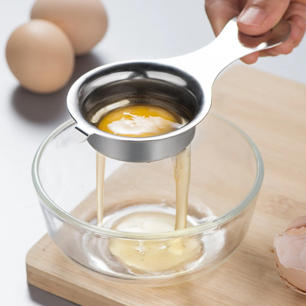 

Сепаратор яичного желтка из нержавеющей стали, фильтр для яиц, кухонная утварь, креативный инструмент для выпечки, практичные кухонные прис...