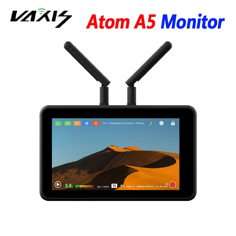 

Vaxis Atom A5 5.5 Inch 150m TX RX Wireless image transmission monitor all-in-one machine Highlight Screen Professional Package