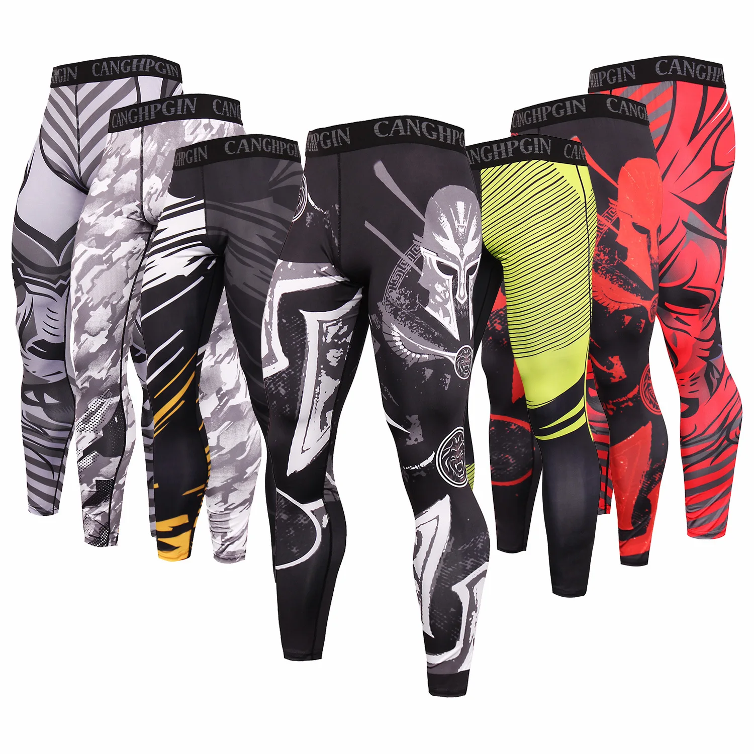 

Men Pants Compression Tights Leggings Fitness Running Male Workout Trousers Jogging Camo 3D Print Stripe Quick-Dry Sweatpants