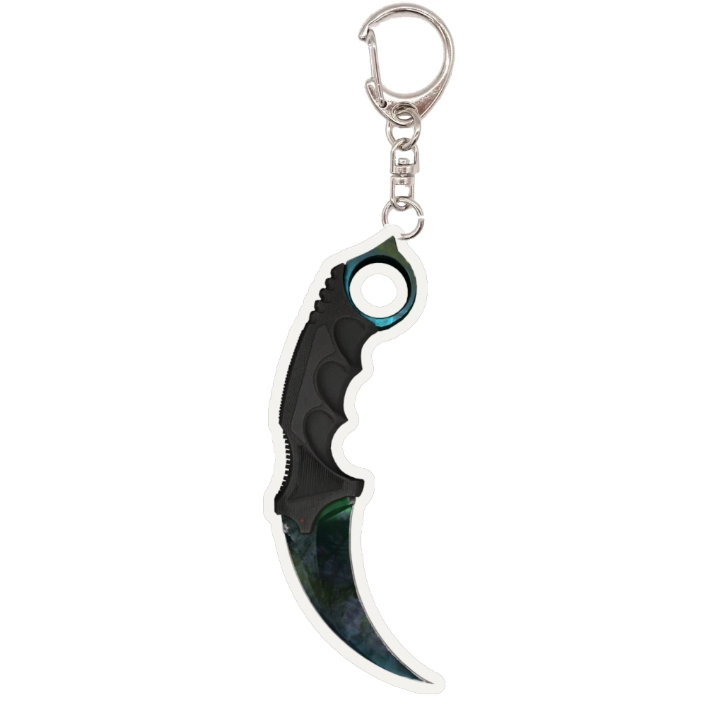 Фото 10CM игра CS GO KARAMBIT случай закалки акриловых ключей тактический геймер нож модели кулон рюкзак висит аксессуары №4