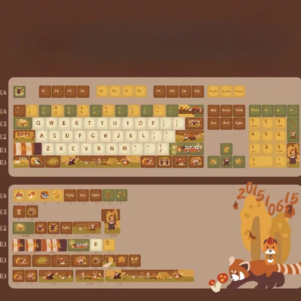 Маленький полный набор клавиш с животными и лесными тематиками PBT SO/MOA (наклонная