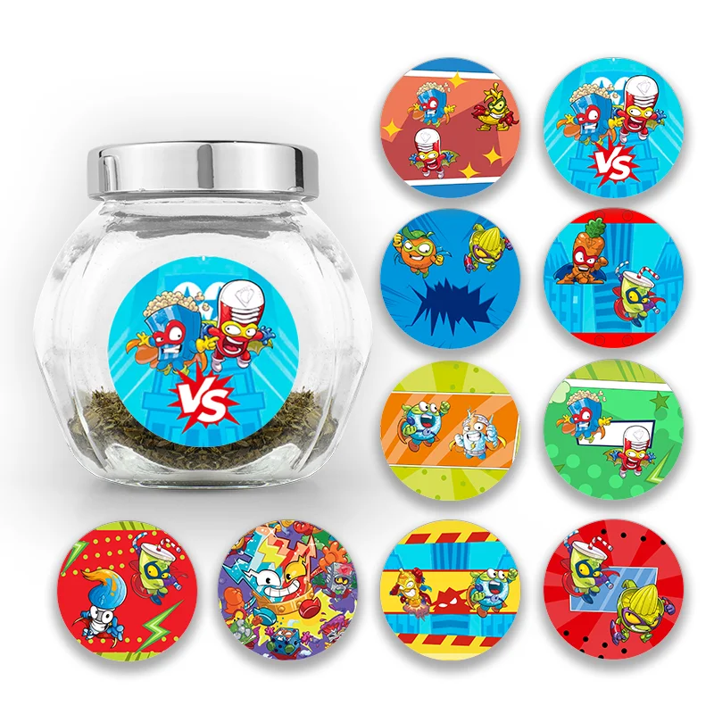 

Cartoon Game Superzing Round Sticker Children's Birthday Party DIY Gift Sealing Stickers Funny Sticker Decoration Prize Supplies