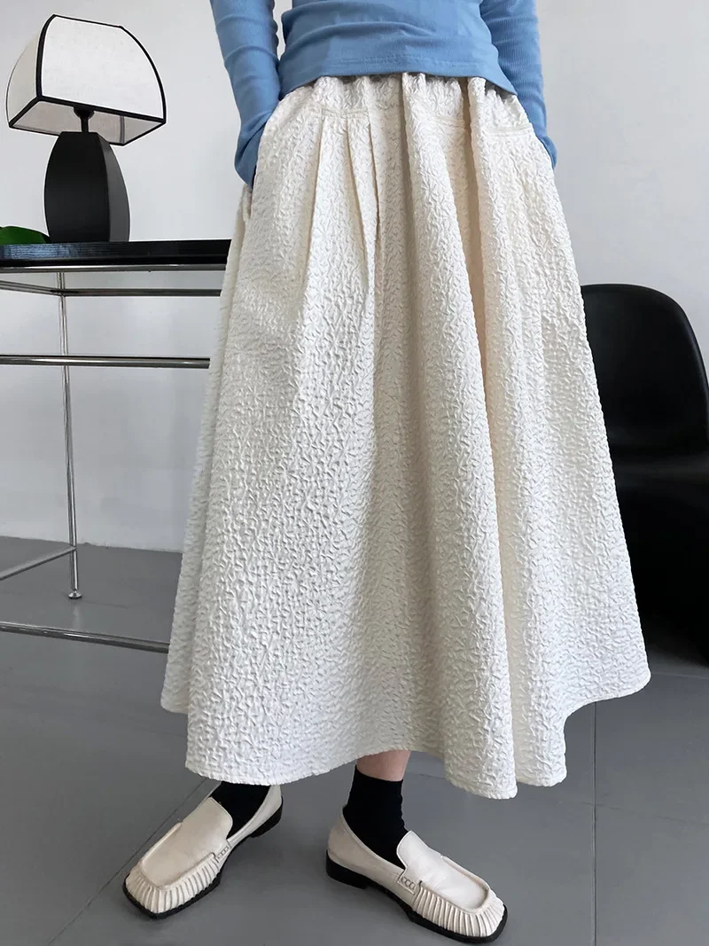 Юбка женская Kuzuwata жаккардовая однотонная универсальная с высокой талией