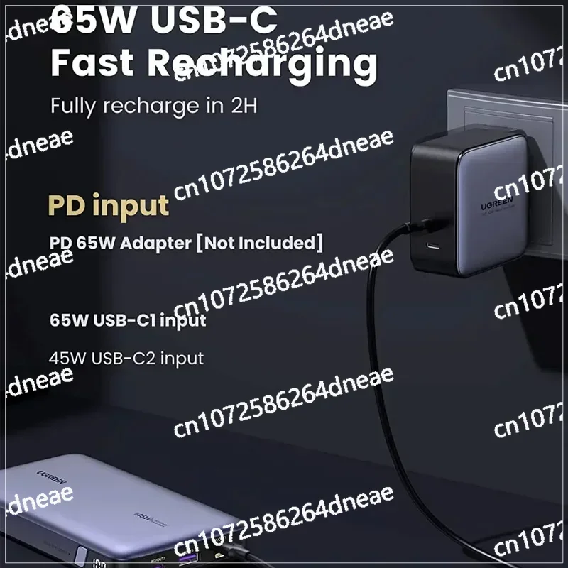 65 Вт Быстрая перезарядка 145 Power Bank 25000 мАчUSB C 3-портовый аккумулятор PD3.0 Портативное