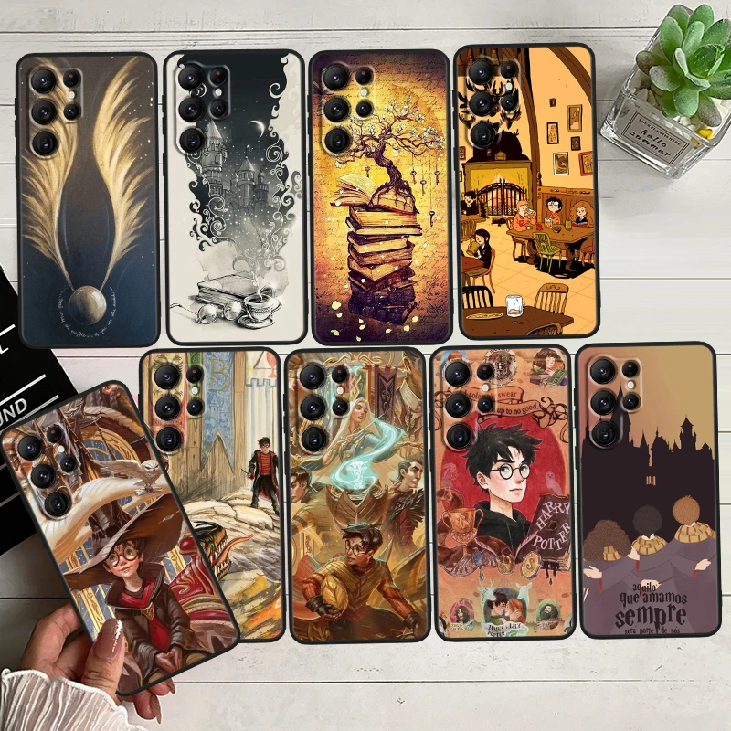 

P-Potters Dark Ring Magic Art Boy Black Phone Case For Samsung Galaxy S23 S22 S21 S20 FE Ultra Pro Lite S10 S10E S9 Plus 5G Capa
