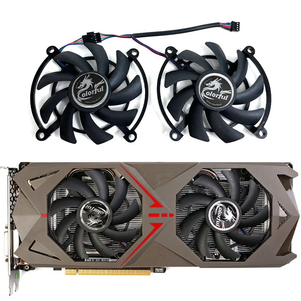 Новый вентилятор для графического процессора 1 комплект 85 мм 4PIN GTX 1070, GTX 1060, для цветной графической карты Geforce GTX 1070, охлаждающий вентилятор для графической карты GTX 1060