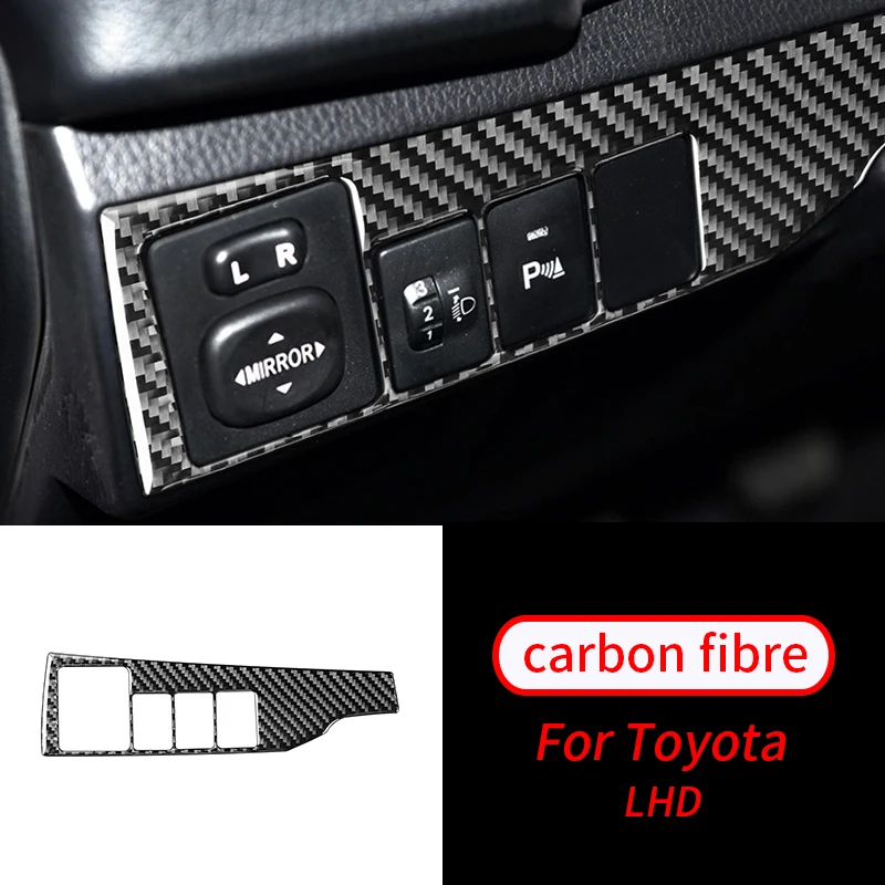

For Toyota Corolla 2014-18 Real Carbon Fiber Headlight Switch Panel Sticker Trim Car Interior Accessories