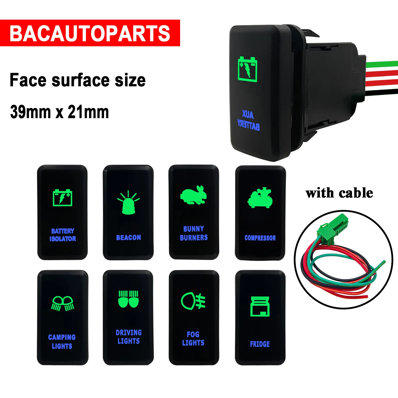 12 В зеленый/синий светодиодный кнопочный переключатель светодиодная панель с