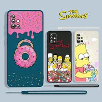 family the simpsons for samsung galaxy a73 a53 a33 a52 a32 a22 a71 a51 a21s a03s a30 a50 liquid rope phone case coque capa cover