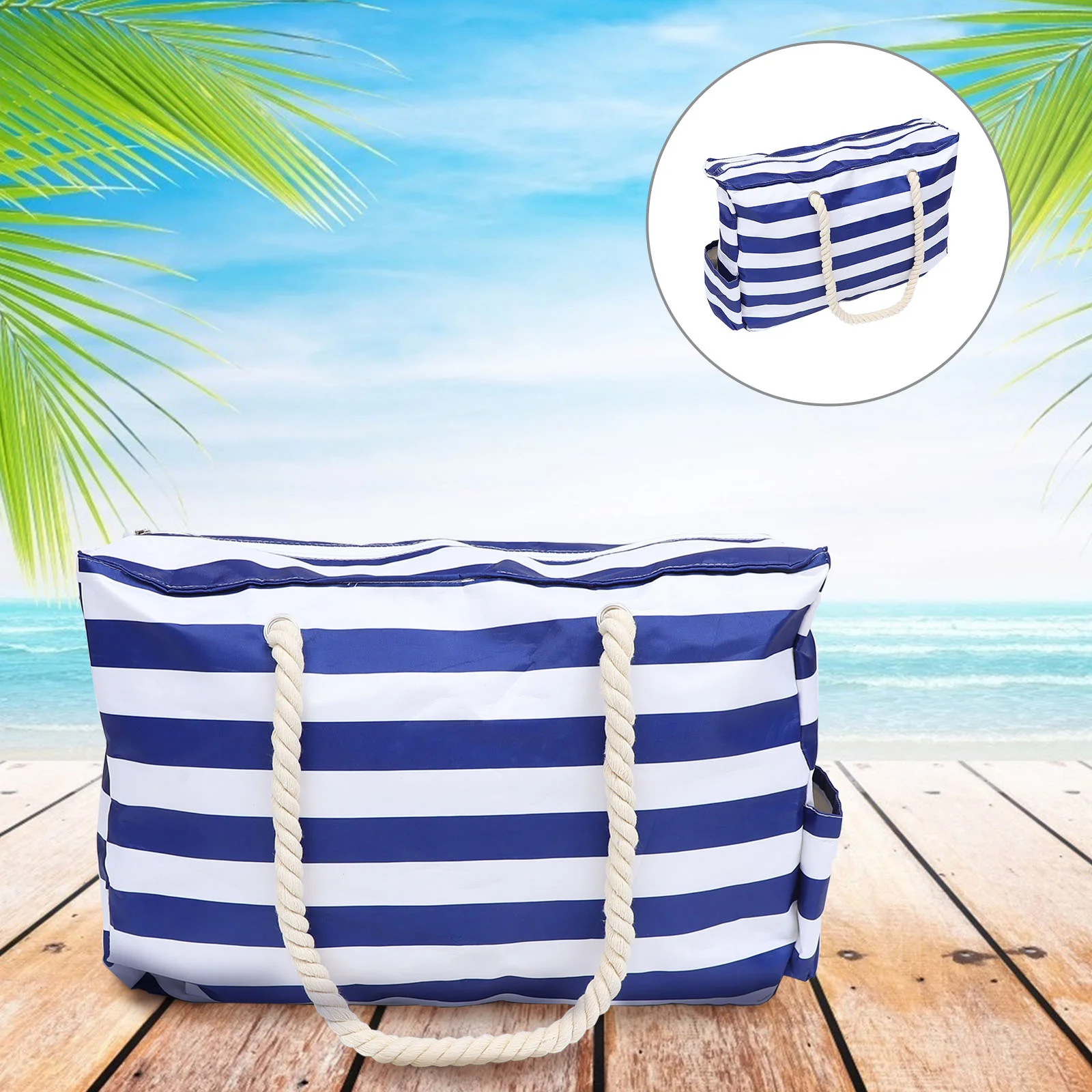 

Bag Beach Largetravel Handbag Bags Shopping Pouch Tote Toiletries Poolbook Schoolhandle Closure Zippergrocery Reusable Family