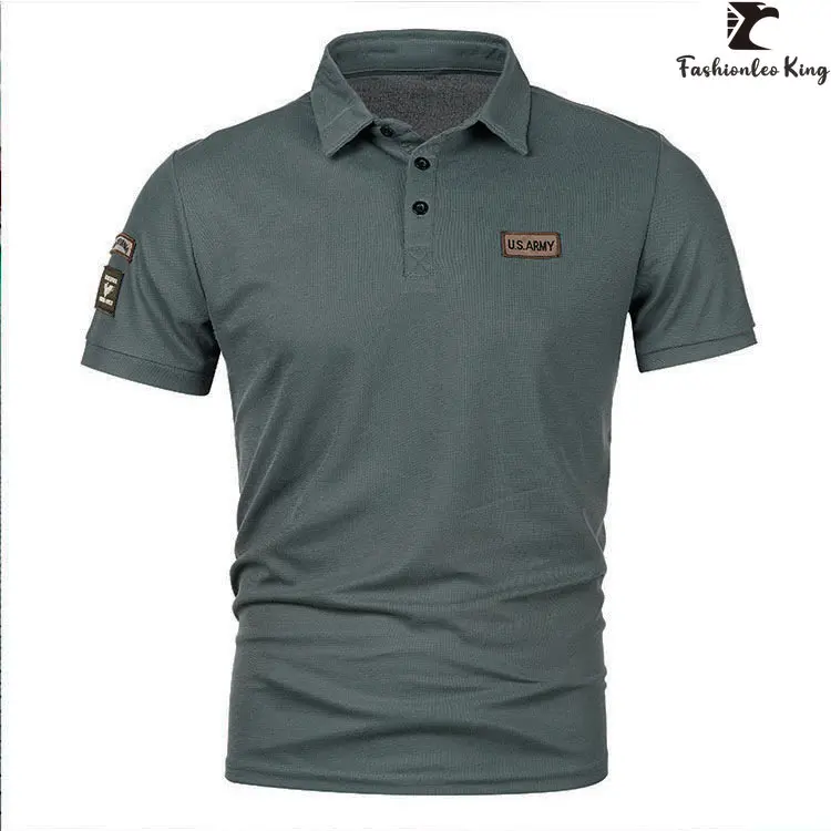 

Summer New Men's Polo Shirt Logo Patchwork Casual Turn-down Collar Short Sleeve T-shirt