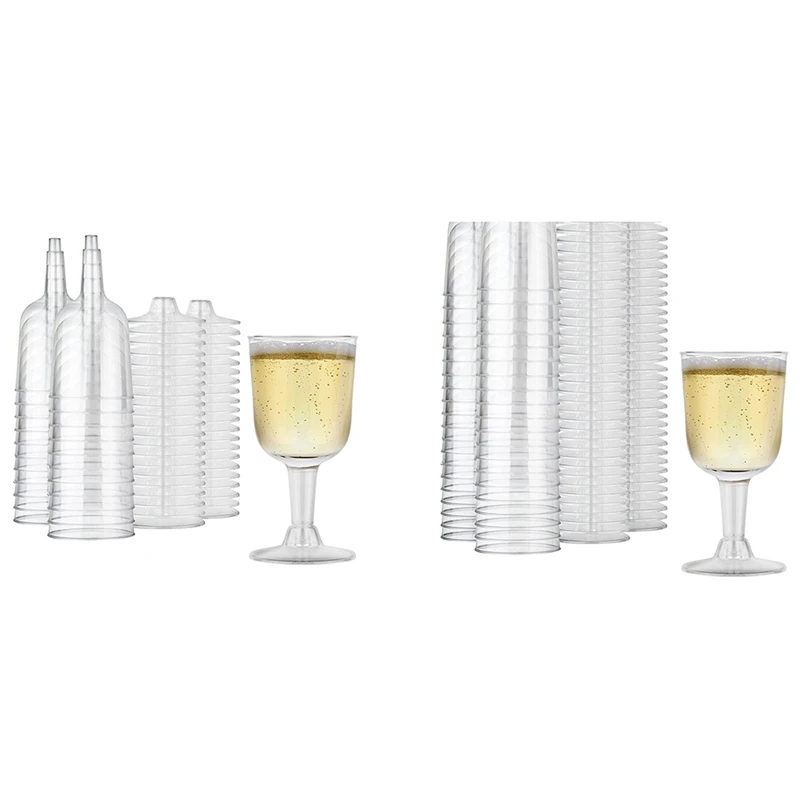 

Clear Plastic Wine Glass Recyclable - Shatterproof Wine Goblet - Disposable & Reusable Cups For Champagne, Dessert