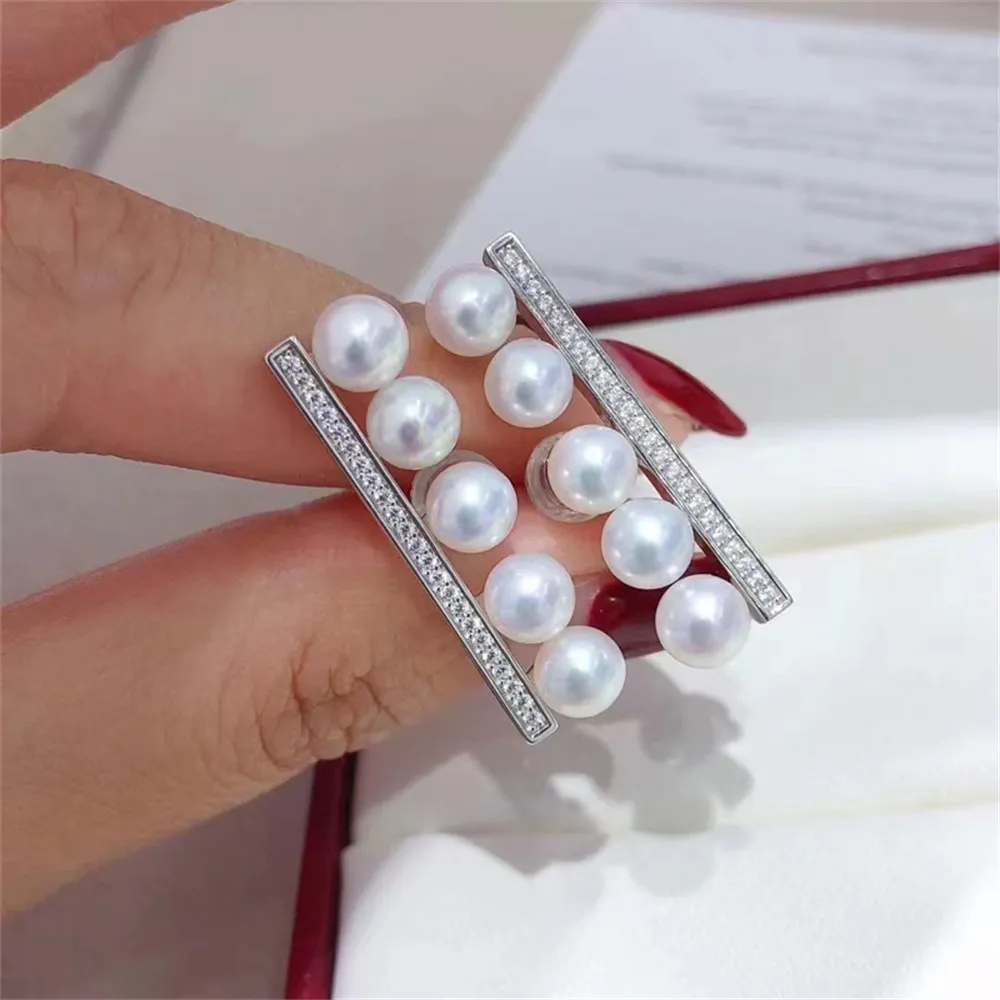 

DIY pearl earring accessories S925 sterling silver jewelry multi bead earrings fashionable empty hold Fit 4-5mm beads