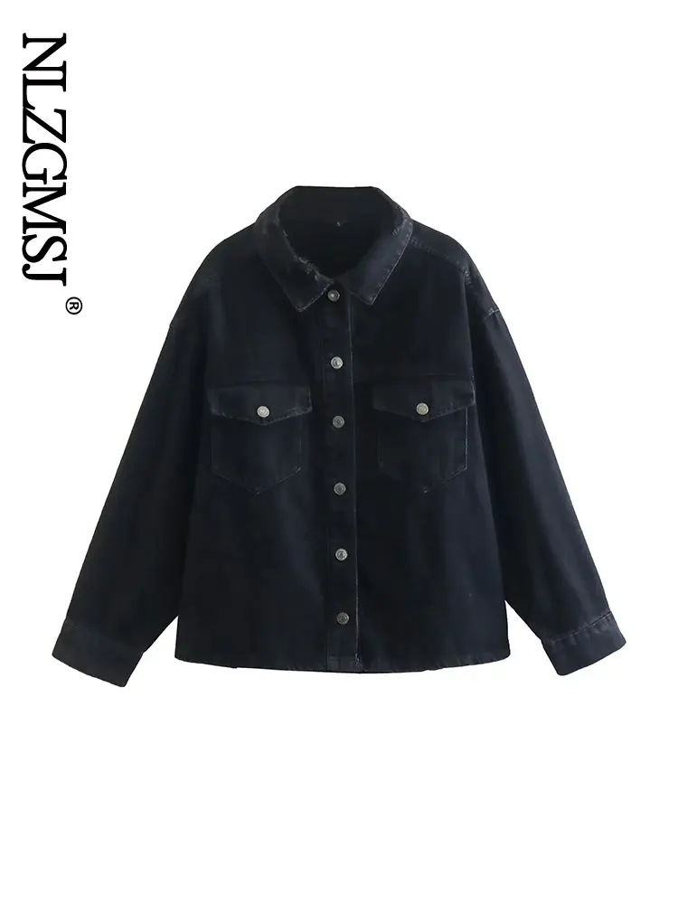 

Nlzgmsj Autumn Winter Women Denim Jackets Overcoats Women Oversized Vintage Casual Loose Jean Jacket Female Denim Coat Outerwear