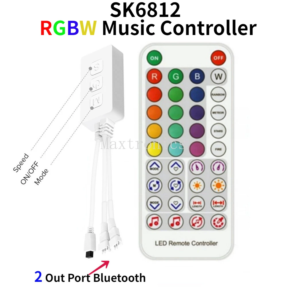 

Bluetooth-контроллер для музыки, со встроенным микрофоном, для SK6812 WS2814 TM1824 SM16704 UCS2904