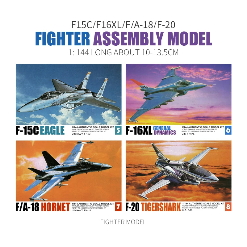 Фото 1:144 Модель для сборки истребителя F14 Panda F15 Eagle F18 Wasp Военная имитационная модель №2