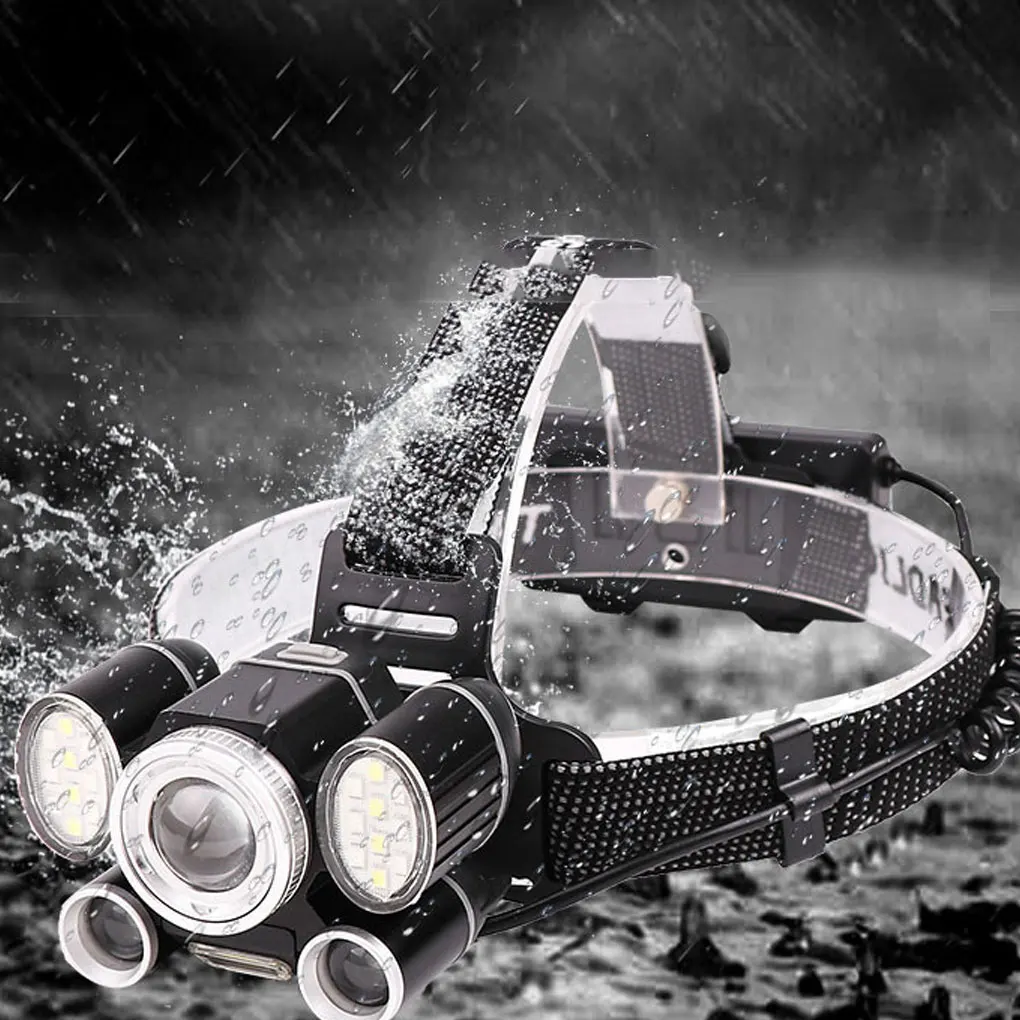 

Zoomable Headlamp USB Rechargeable Adjustable Portable Fishing Cycling Climbing Head Light Emergency Lamp Without