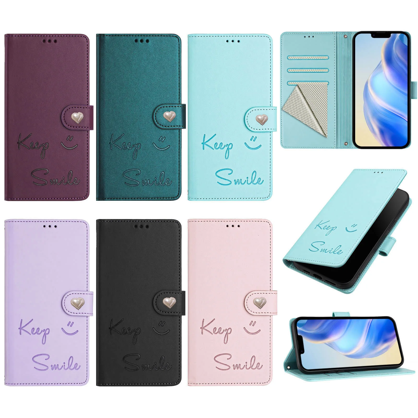Фото Чехол-книжка Keep Smile из гладкой кожи с ремешком и отделением для 3 карт для Redmi Note 11R 11S 11E 11T 11 10T 10S 10 9S 9 №1