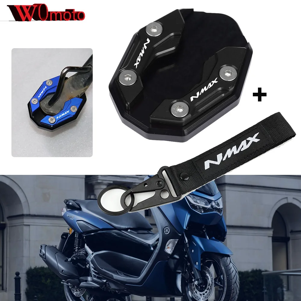 

Аксессуары для мотоциклов Yamaha NMAX 155 125 2015-2022, боковая подставка с ЧПУ, увеличивающая пластина, выдвижная подставка и вышивка Keychai