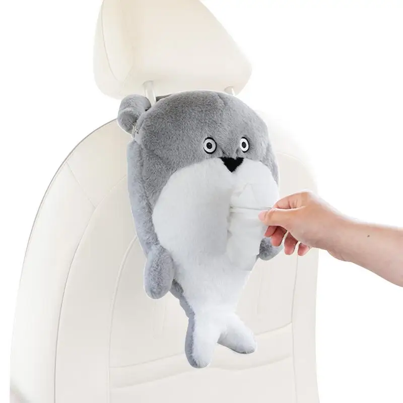 Pluszowy zwierzęcy samochód pudełko na chusteczki pluszowy dozownik chusteczek powiesić organizer papier uchwyt śmieszne zwierzęce wypchane