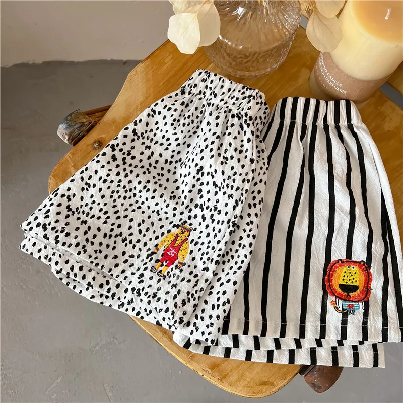 Широкие свободные шорты для малышей С Рисунком Тигра и льва |