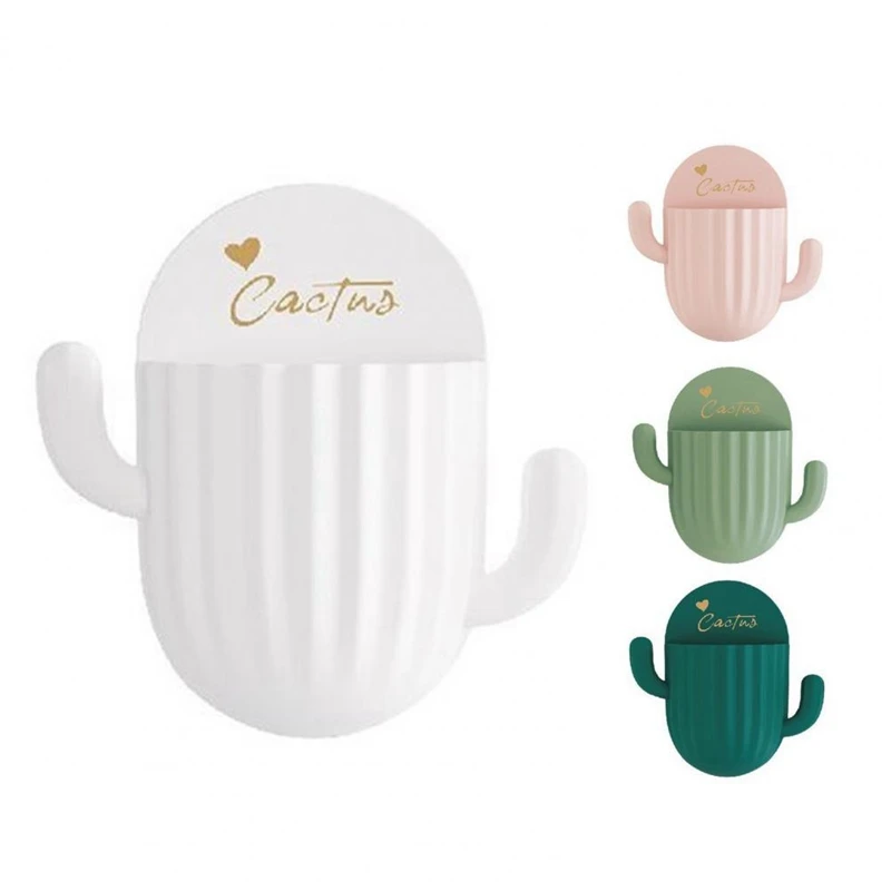 

Настенная пластиковая полка для хранения, водонепроницаемый самоклеящийся Органайзер в форме кактуса из АБС-пластика без отверстий для ва...