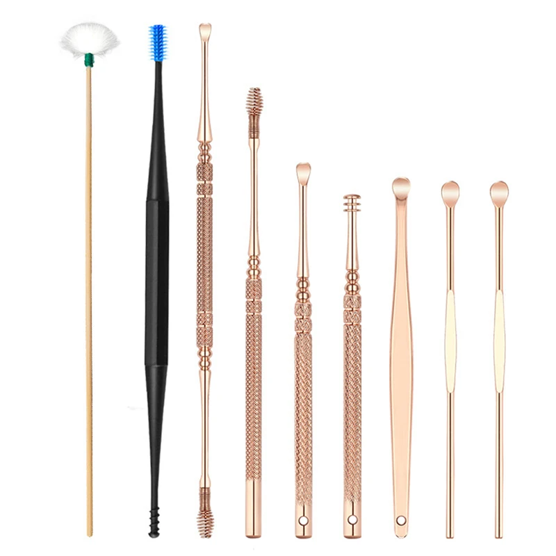 

5/6/9Pcs Ear Cleaner Set Spiral Earpick Ear Wax Remover Ear Spoon Earpick Set