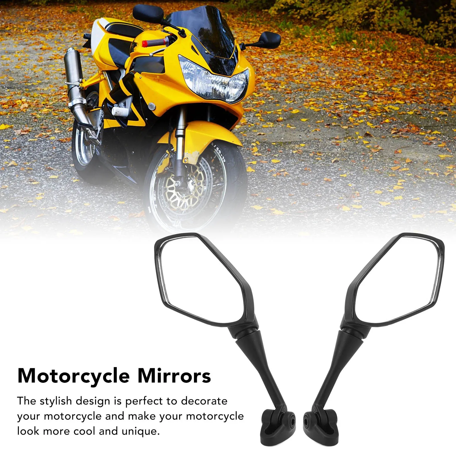 1 Пара Зеркал заднего вида мотоциклов Регулируемое черное боковое зеркало на