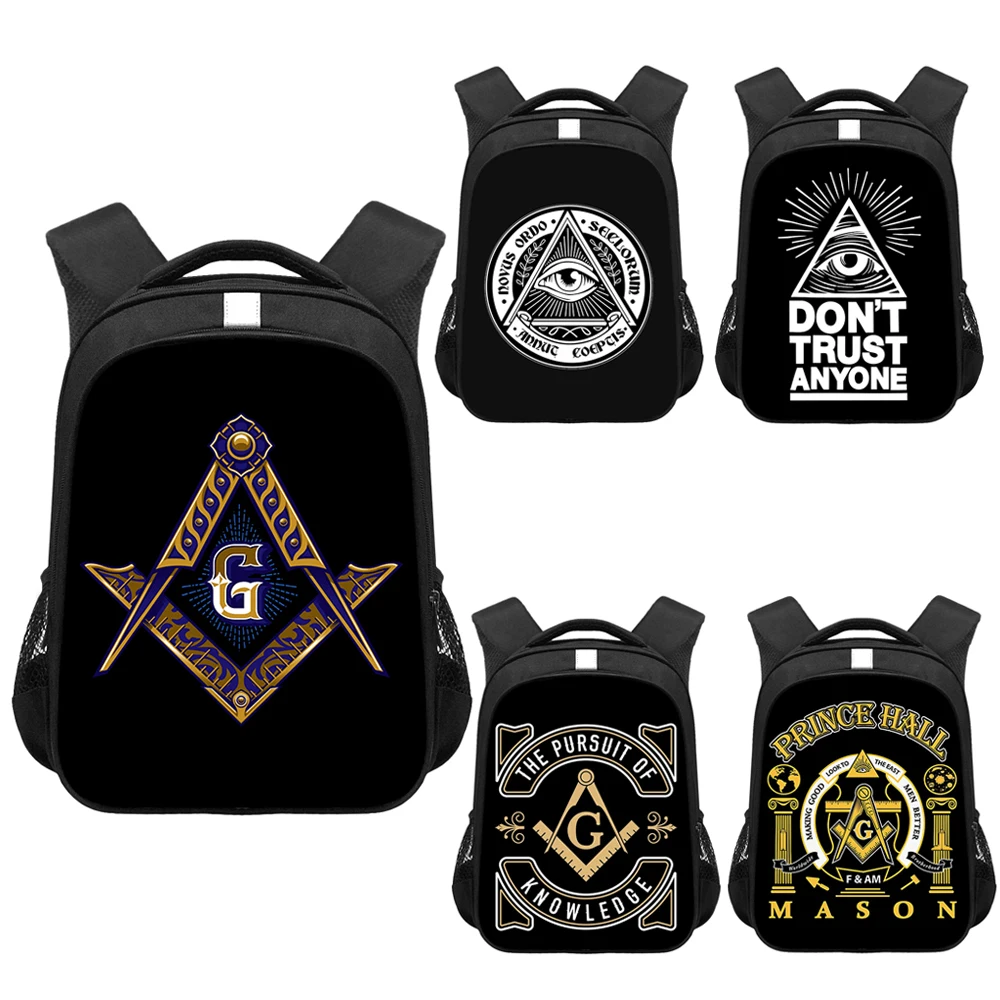 Masonic Illuminati Pyramid Eye Backpack Freemason Travel Rucksack All Seeing Eye Children School Bags Teenager Laptop Backpacks