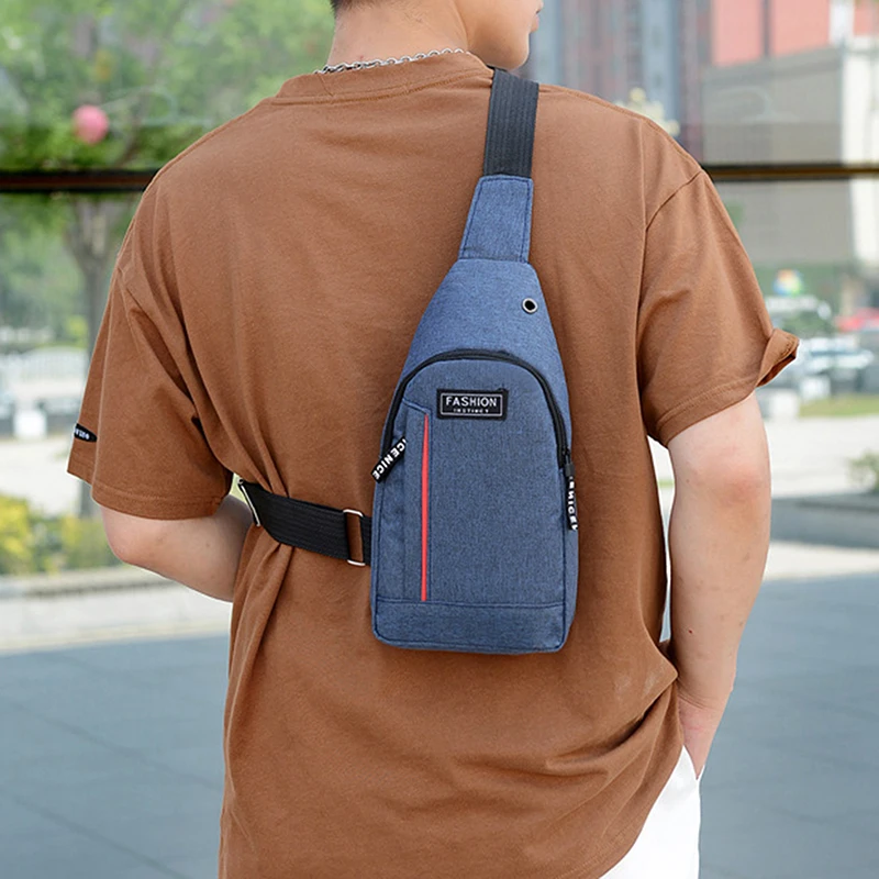 

2022 New Nylon Cloth Chest Bag Simple Business Casual Men's Sports Youth Messenger Tide Bag Men All-match Shoulder Bags