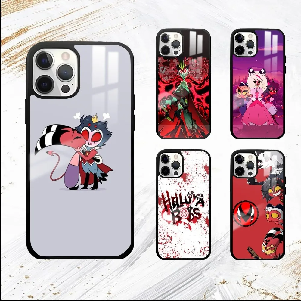 H-Helluva B-Boss Stolas Blitzo Phone Case For iPhone 16 15 14 13 12 11 Pro Max Plus Mini PC Fashion mirror phone case