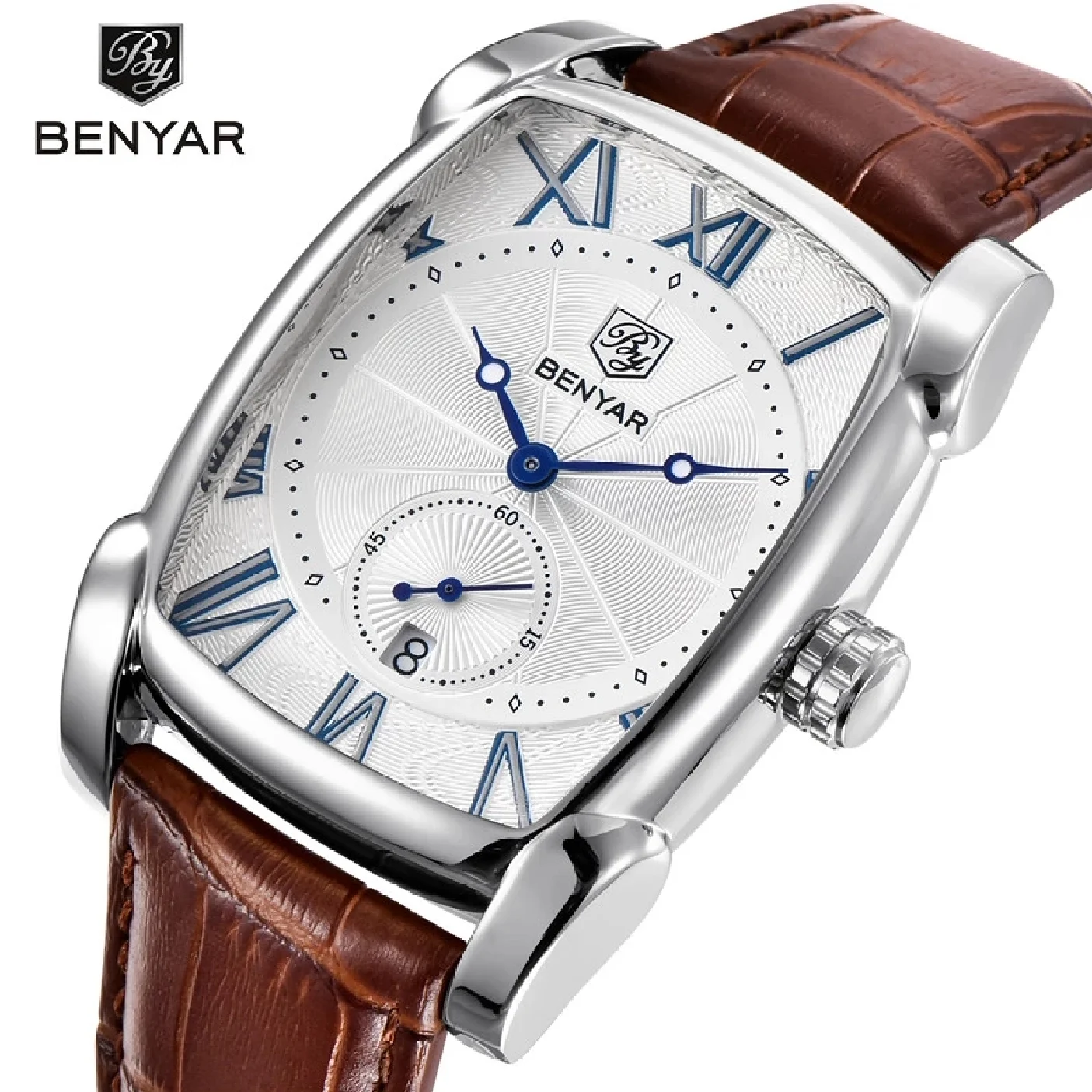 

BENYAR Top Men's Watch Brand Quartz Men's Watch Business Leather Sports Date Waterproof Watch Relogio Masculin