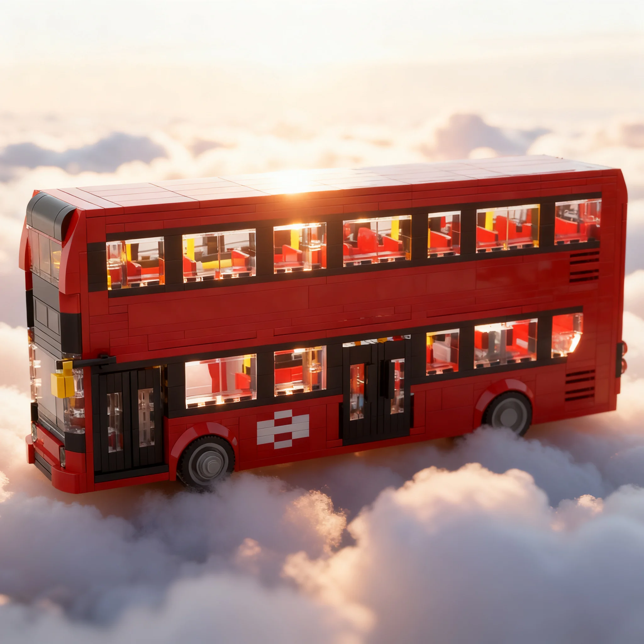 Фото 1025 шт. MOC City MOC # 33-секционный лондонский двухъярусный автобус Alexander Dennis Enviro 400, модель из строительных блоков, рождественский подарок, игрушка, 3D-конструктор №1