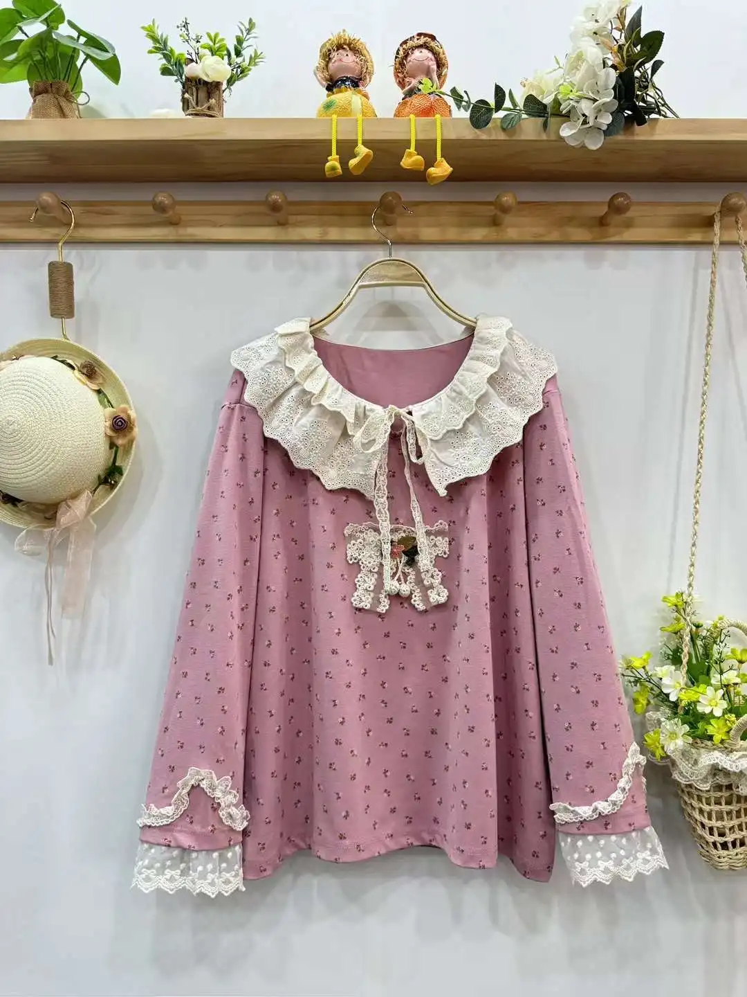 Хлопковая футболка с длинным рукавом Mori Girl