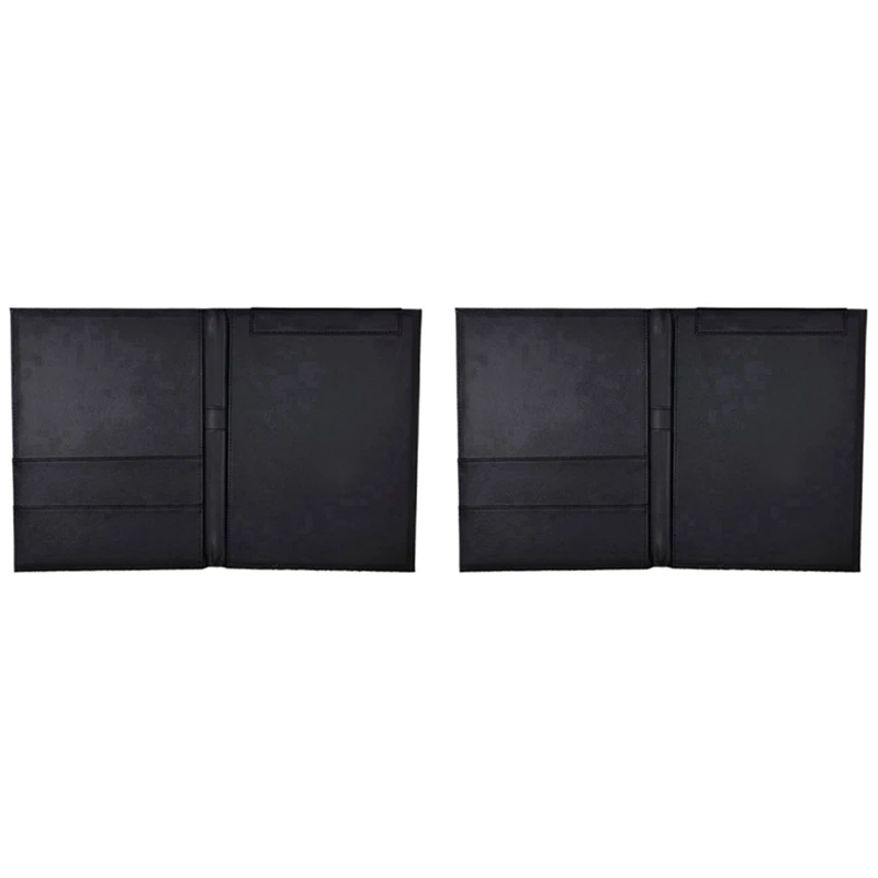 

2X Pu Leather A4 Writing Clipboard Business Notepad Clip Boards Meeting Conference Document Organizer