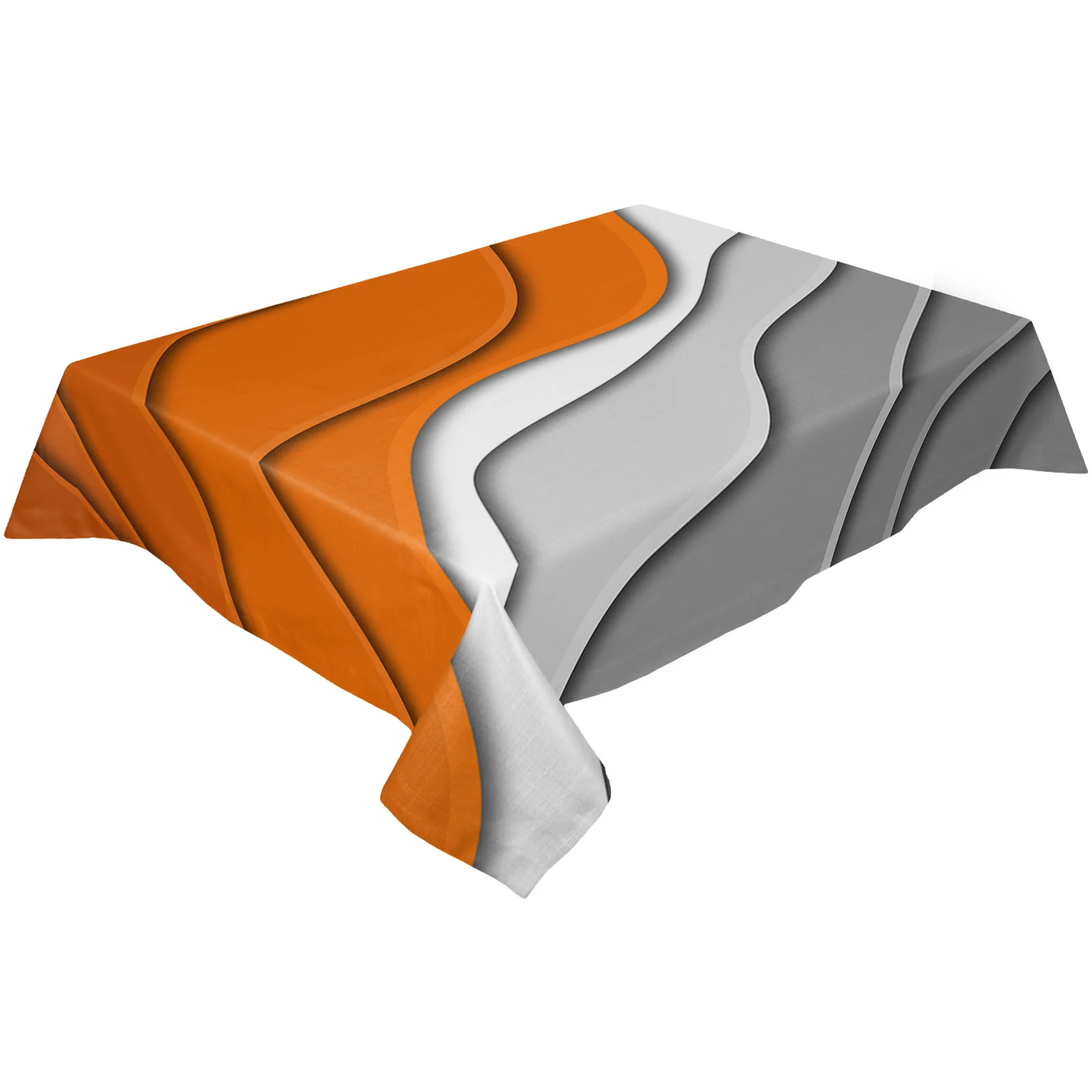 

Orange Grey Gradient Geometric Abstract Waterproof Tablecloth Rectangular Table Cloth Dining Coffee Table Cover Kitchen Decor