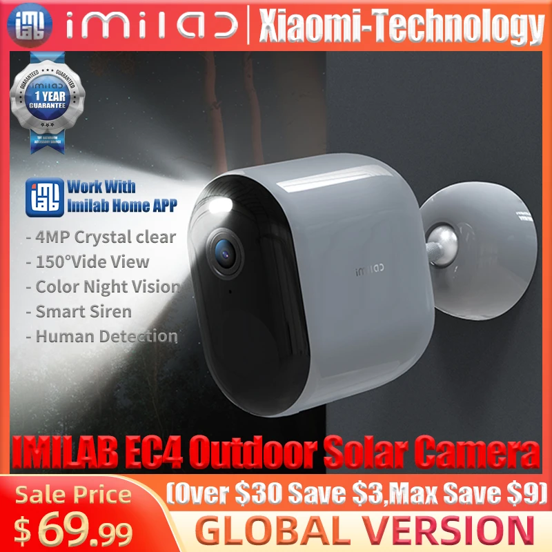 

IMILAB EC4 Outdoor Spotlight Battery Camera Video Surveillance System Kit 400MP HD IP Wireless WiFi Smart Home Security CCTV Cam