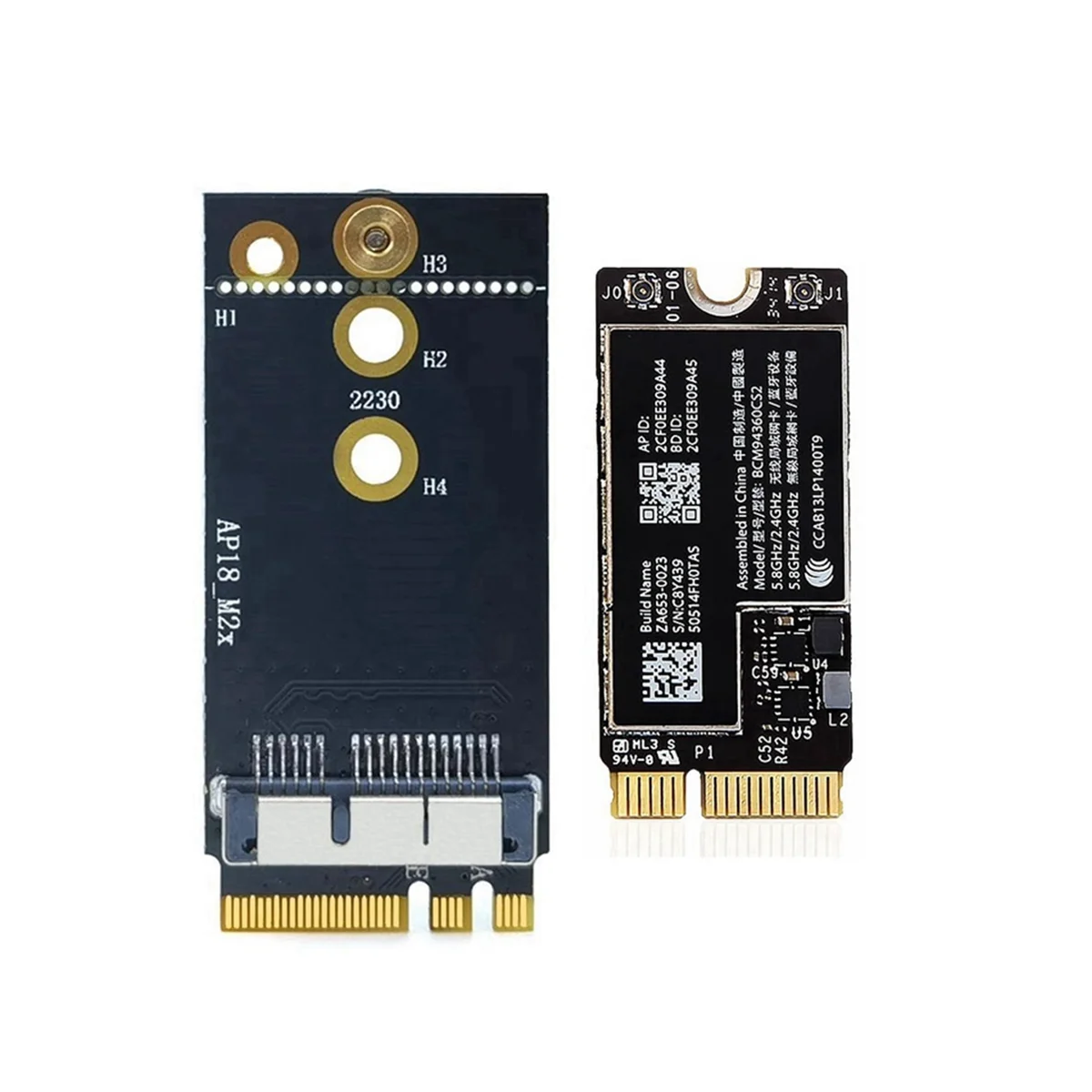 

BCM94360CS2 Dual Band Wifi Card + NGFF M.2 Key A/E Adapter Card WIFI BT 4.0 802.11Ac Card for 11Inch A1465 13Inch A1466