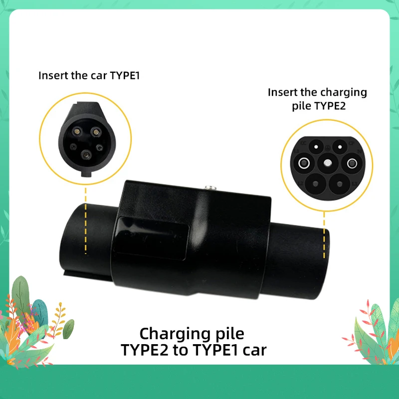 

TYPE2 to TYPE1 adapter 32A charging pile converter European standard to American standard J1772 gun head adapter