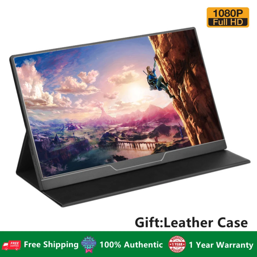 

15.6 Inch 1080P Portable Monitor Sunlight Readable 500 Nits Dual Speaker Gaming Display For Computer Laptop Xbox PS4/5 Switch