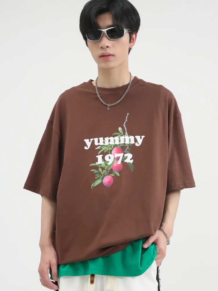 

SYUHGFA Men Clothing 2022 Summer Short Sleeve Harajuku Print T-shirt Korean Fashion Loose Oversized T Shirt Streetwear Tops