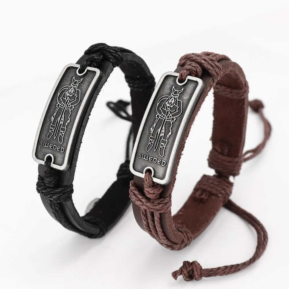 Трендовый кожаный браслет Подвеска мужской новые модные аксессуары в подарок