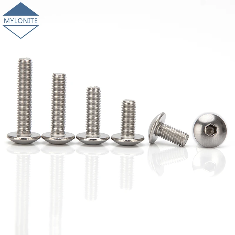 

M3 M4 M5 M6 M8 Stainless Steel 304 Mushroom Head Hex Hexagon Socket Head Bolt Screws Bolts Length 5mm-60mm
