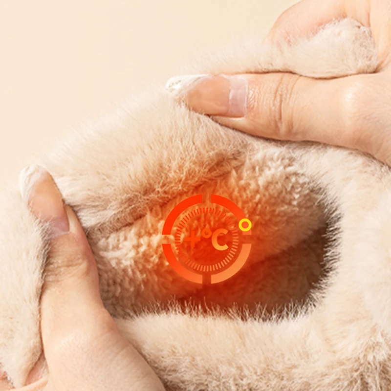 Милые зимние ботинки Lucyever на платформе с кроликом женские легкие